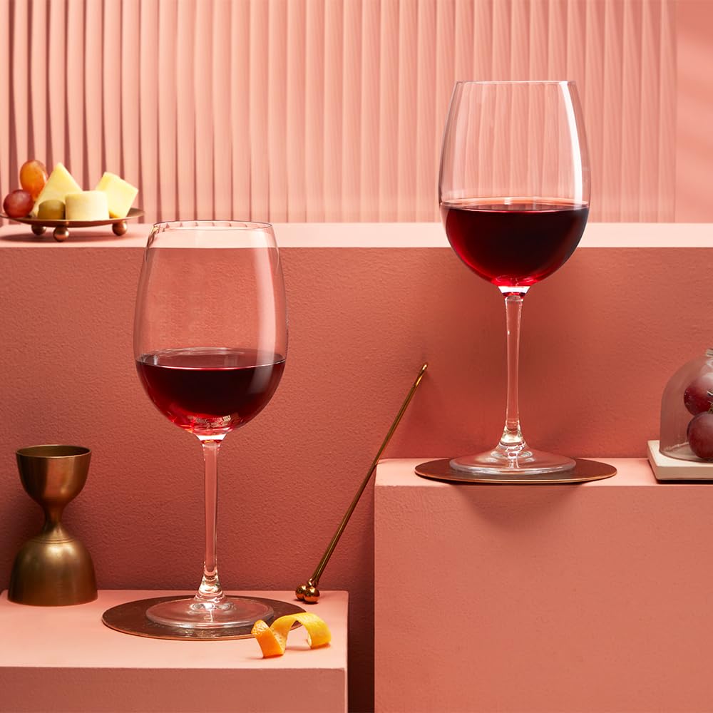 Borosil 370ml x 2pc Opera Wine Glass Set | Wine Glasses for Red & White Wine, Cocktails & Mocktails | Elegant Glassware for Home, Parties & Gifting BGFGSD00006 