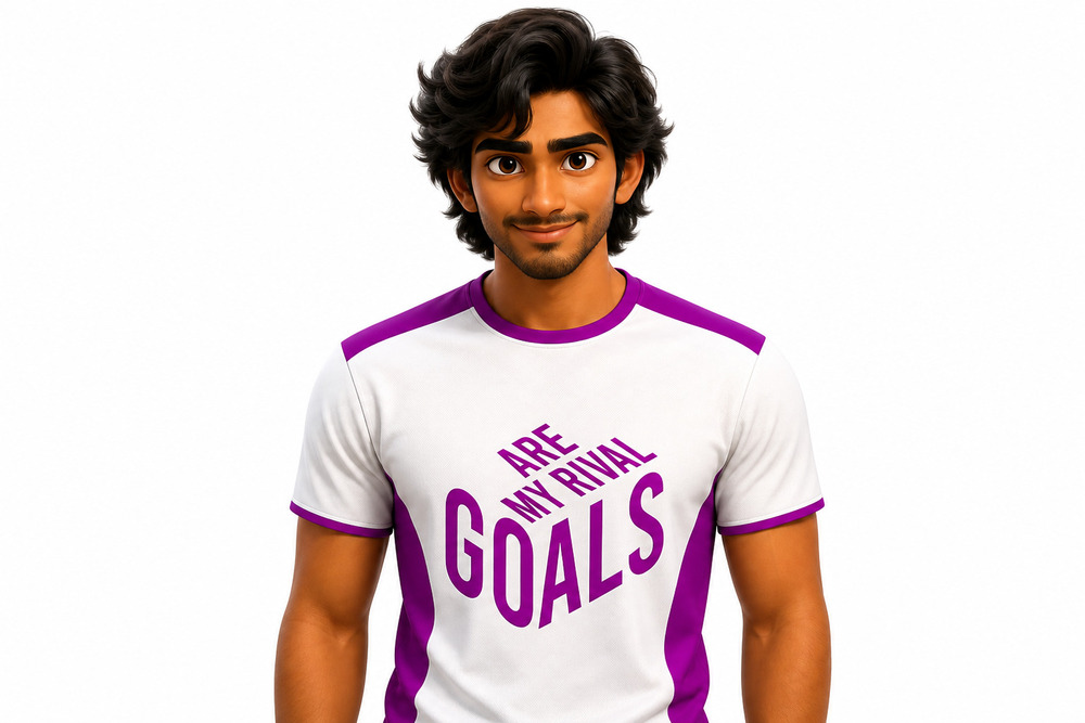 White Purple Mens T-Shirt - Cotton Blend, Multiple Sizes | Regular Fit, Round Neck, Slogan Print