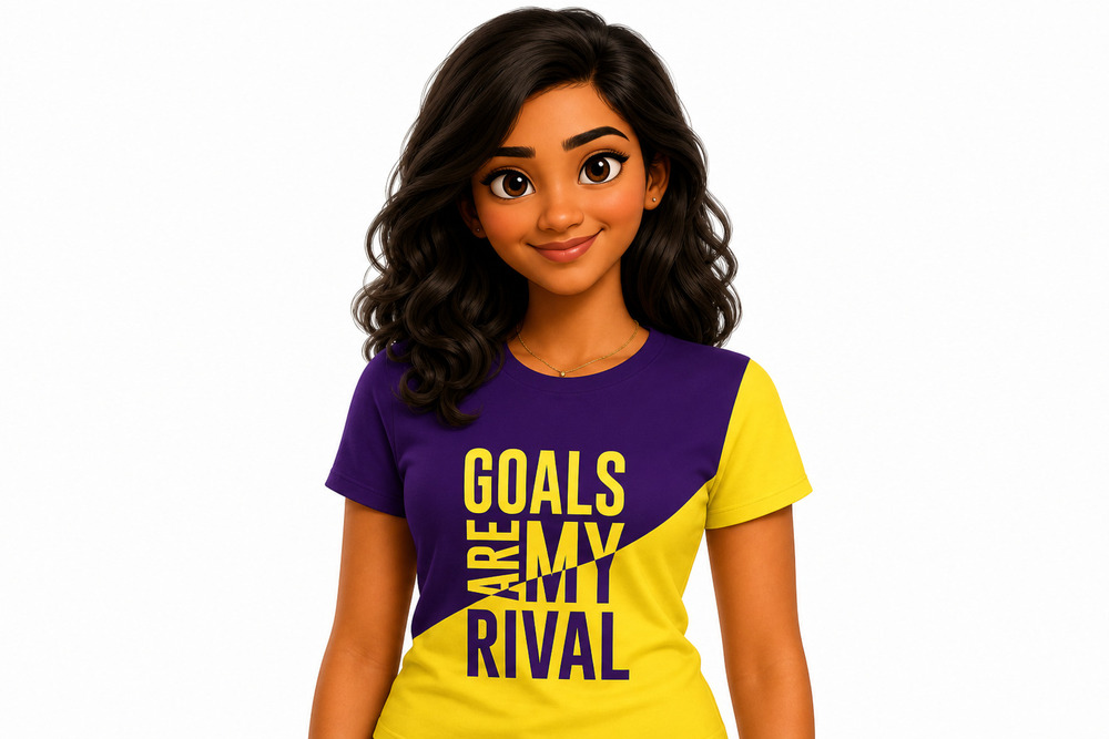 Purple And Yellow Ladies T-Shirt