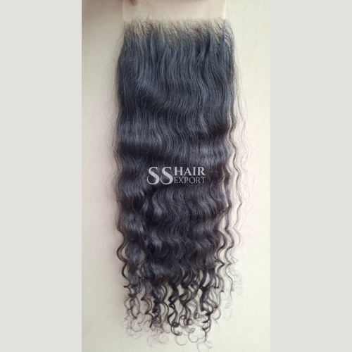 HD Lace Closure Sew In Side Part 5x5 Curly Indian Virgin Human Hair Free part