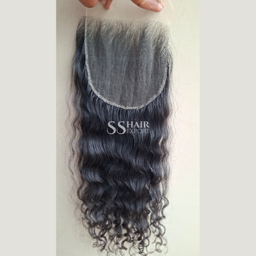 HD Lace Closure Sew In Side Part 5x5 Curly Indian Virgin Human Hair Free part