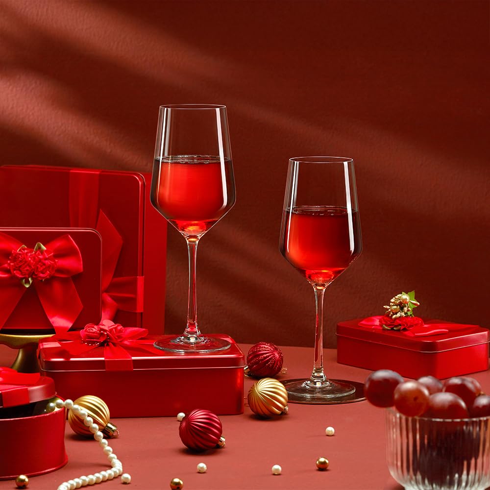 Borosil 400ml x 2pc Royale Wine Glass Set | Wine Glasses for Red & White Wine, Cocktails & Mocktails | Elegant Glassware for Home, Parties & Gifting BGFGSD00003 