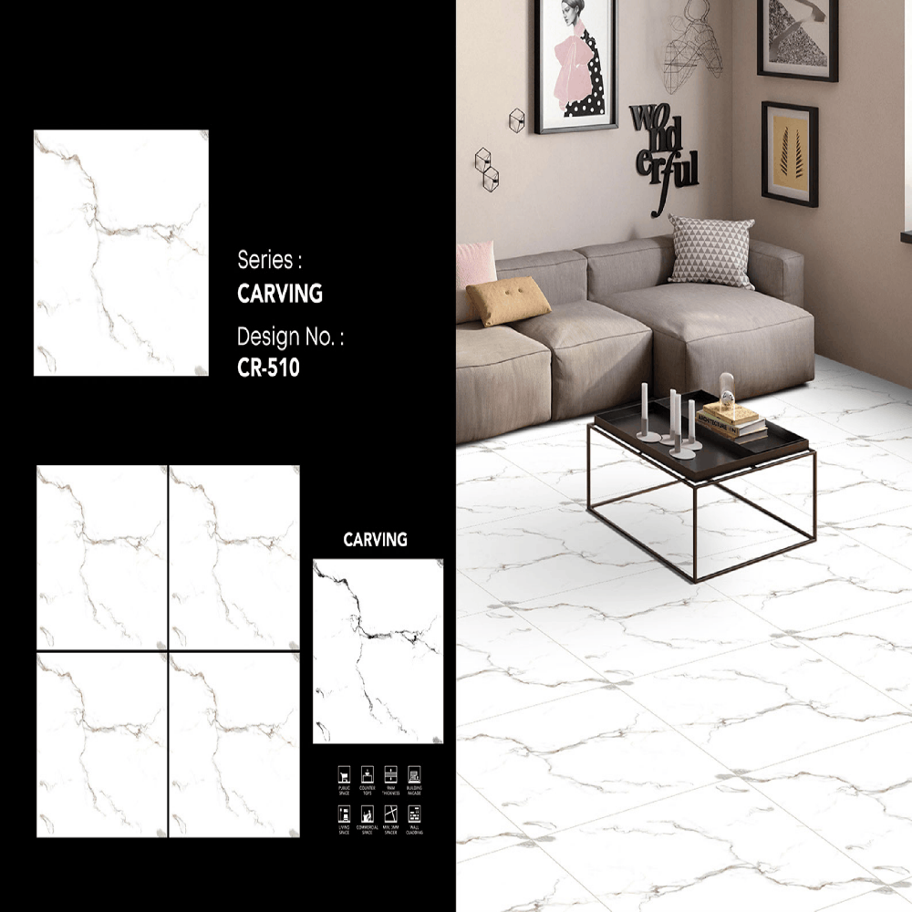 Residential Porcelain Tiles - Color: White