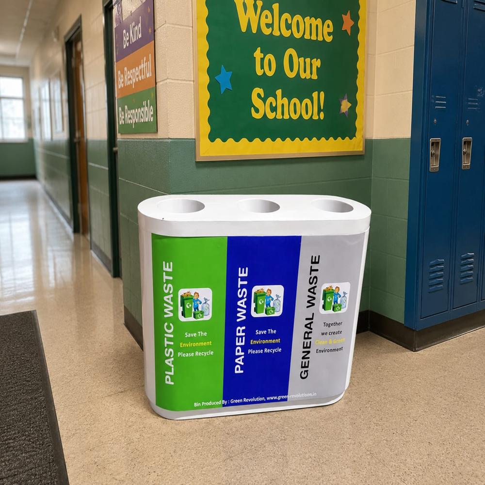 Color Coded Waste Bin Frp Trio - Application: Hotel