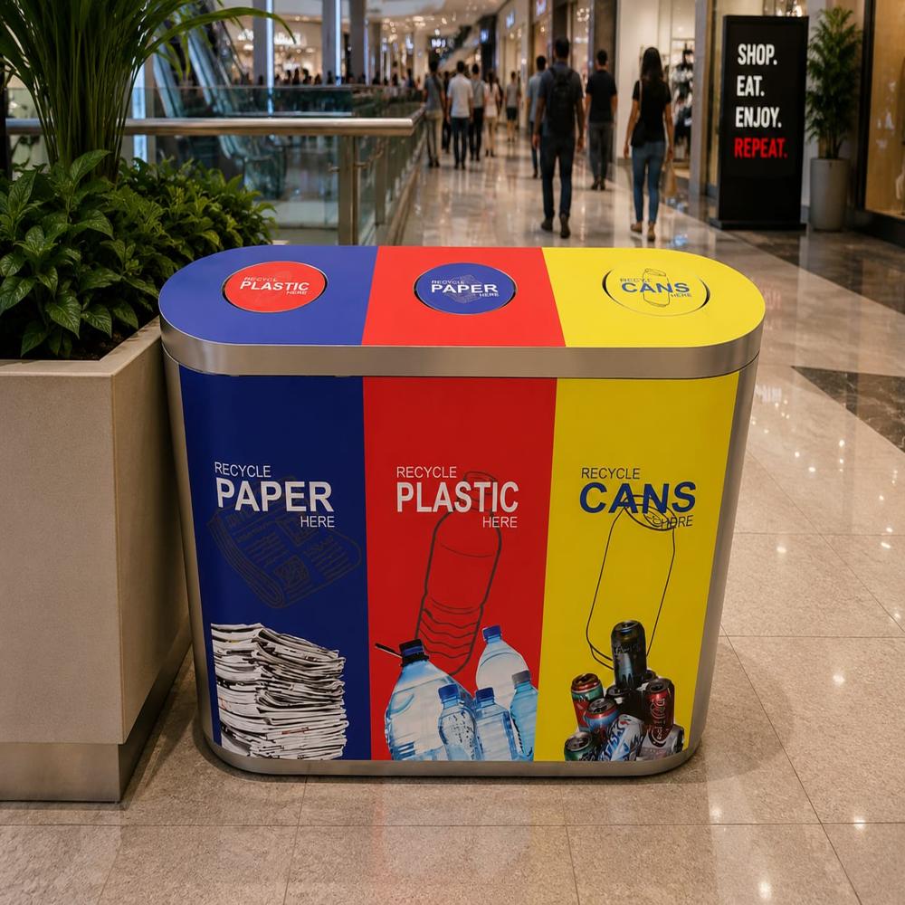 Color Coded Waste Bin Frp Trio - Application: Hotel