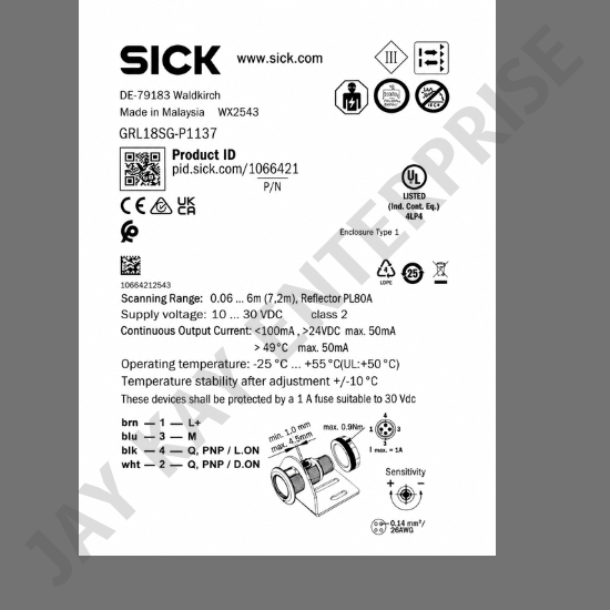 Gr18 Standard Photoelectric Sensors - Accuracy: 175 Mm Mm