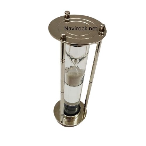 Vintage Brass Chrome Finish Nautical Hourglass  Decorative Sand Timer for Home & Special Occasions Christmas, Halloween, New Year Gift