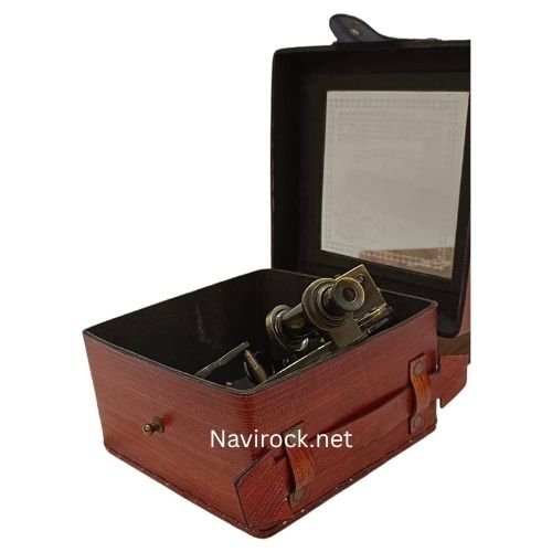 Vintage Marine Navigators Brass Sextant  German Working Model with Leather Storage Box Gift Item