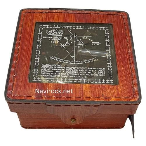 Vintage Marine Navigators Brass Sextant  German Working Model with Leather Storage Box Gift Item