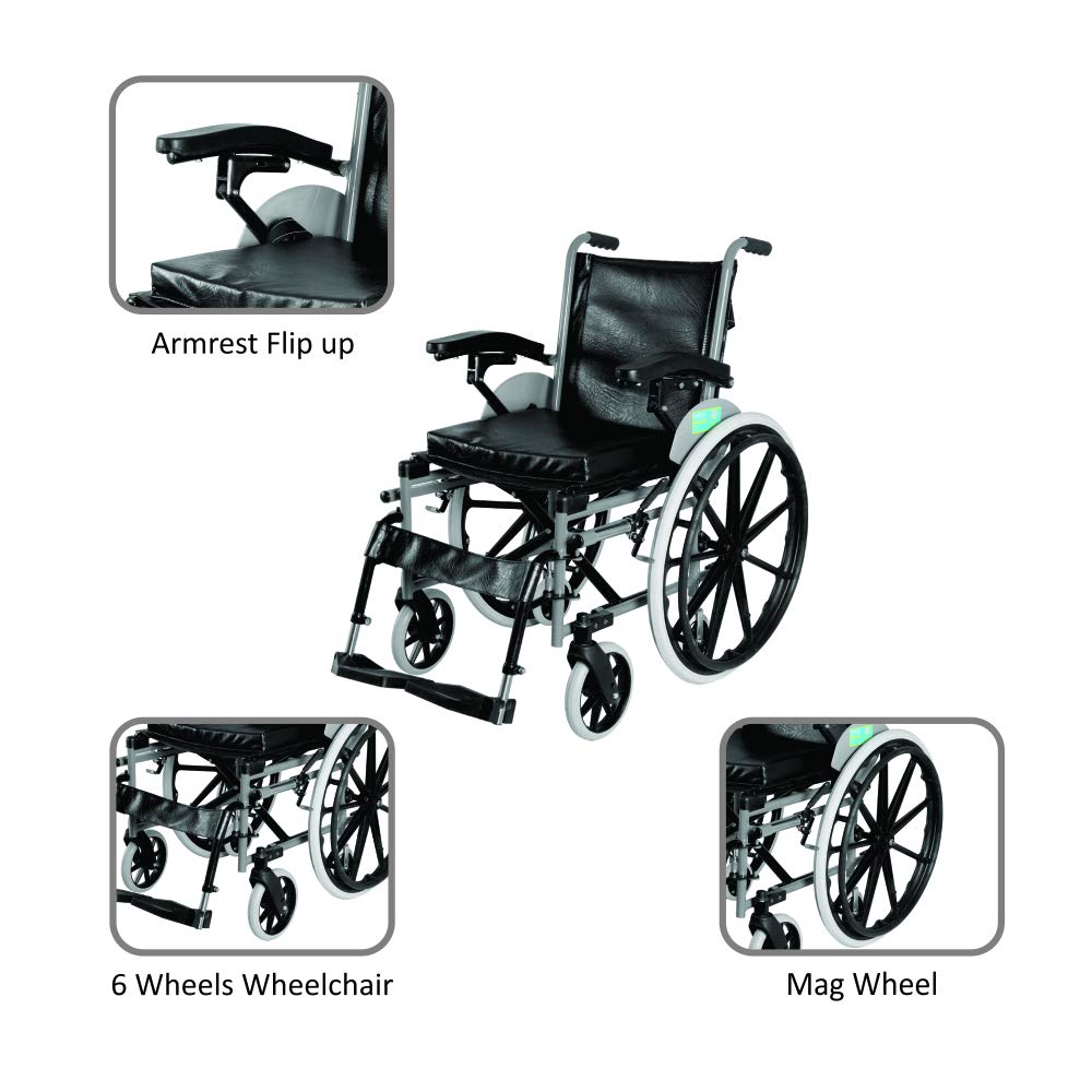 Imperio Wheelchair with Elevated Footrest (Mag Wheels)