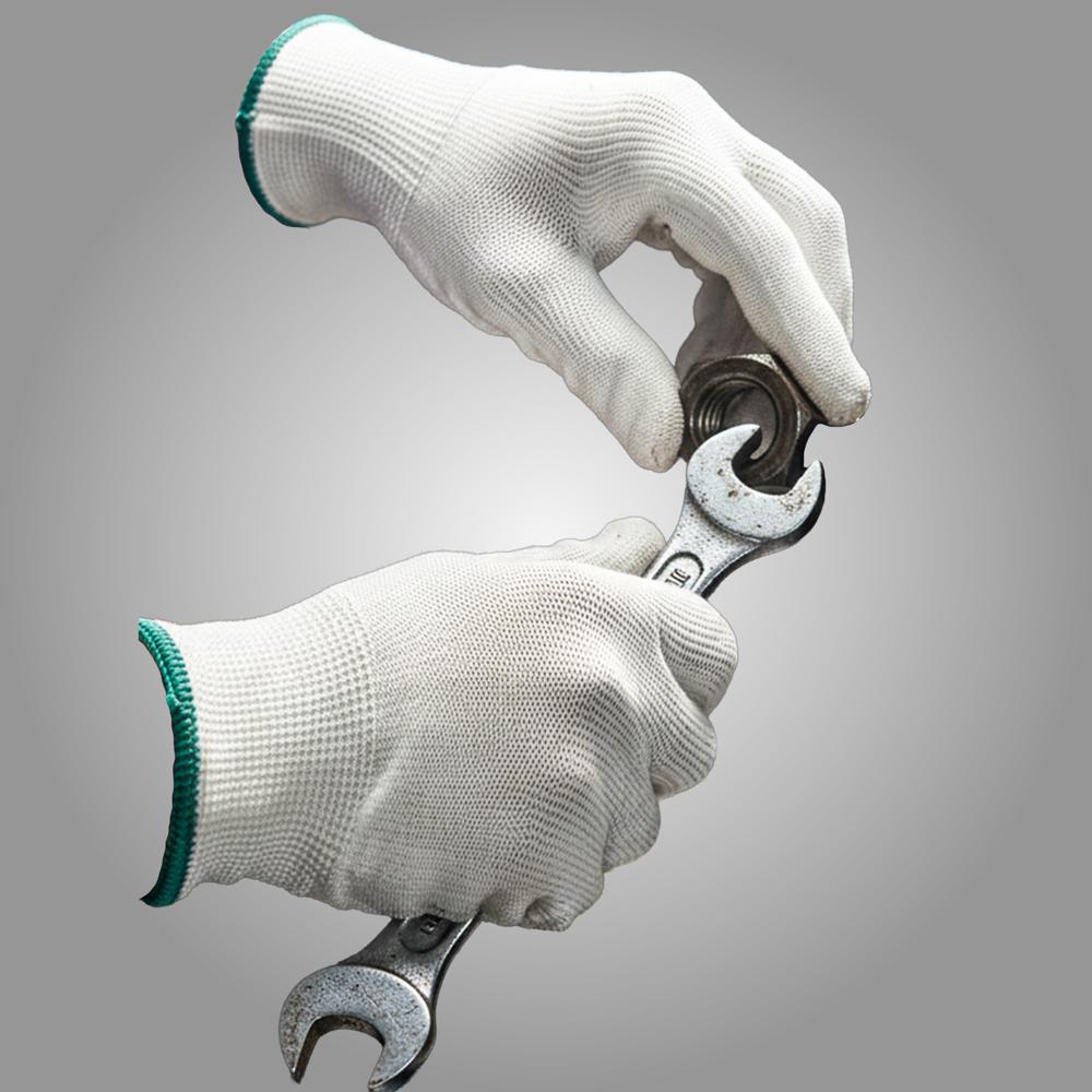 Nylon Knitted Seamless Gloves Lint Free Gloves