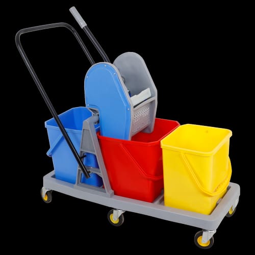 Triple Bucket Mopping Trolley Plastic 75 L - Application: Hospital