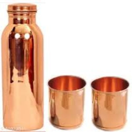 Hammered Copper Bottle with Matching Glasses