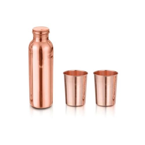 Hammered Copper Bottle with Matching Glasses