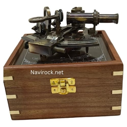 Antique Brass Marine Sextant 4 Inch Vintage Kelvin & Hughes 1917 Educational Nautical Tool