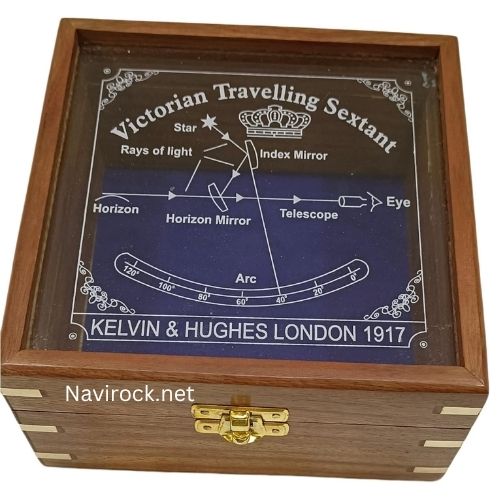 Antique Brass Marine Sextant 4 Inch Vintage Kelvin & Hughes 1917 Educational Nautical Tool