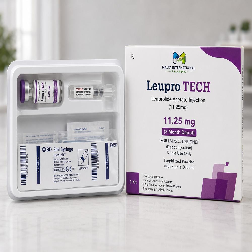 Leupro Tech 11.25mg - Leuprolide Acetate Injection - Shelf Life: 36 Months (as Per General Class For Lyophilized Peptides; Refer To Packaging For Specific Expiration)