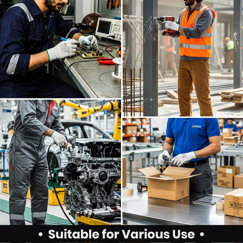 Nitrile Coated Gloves Grey White Premium Quality