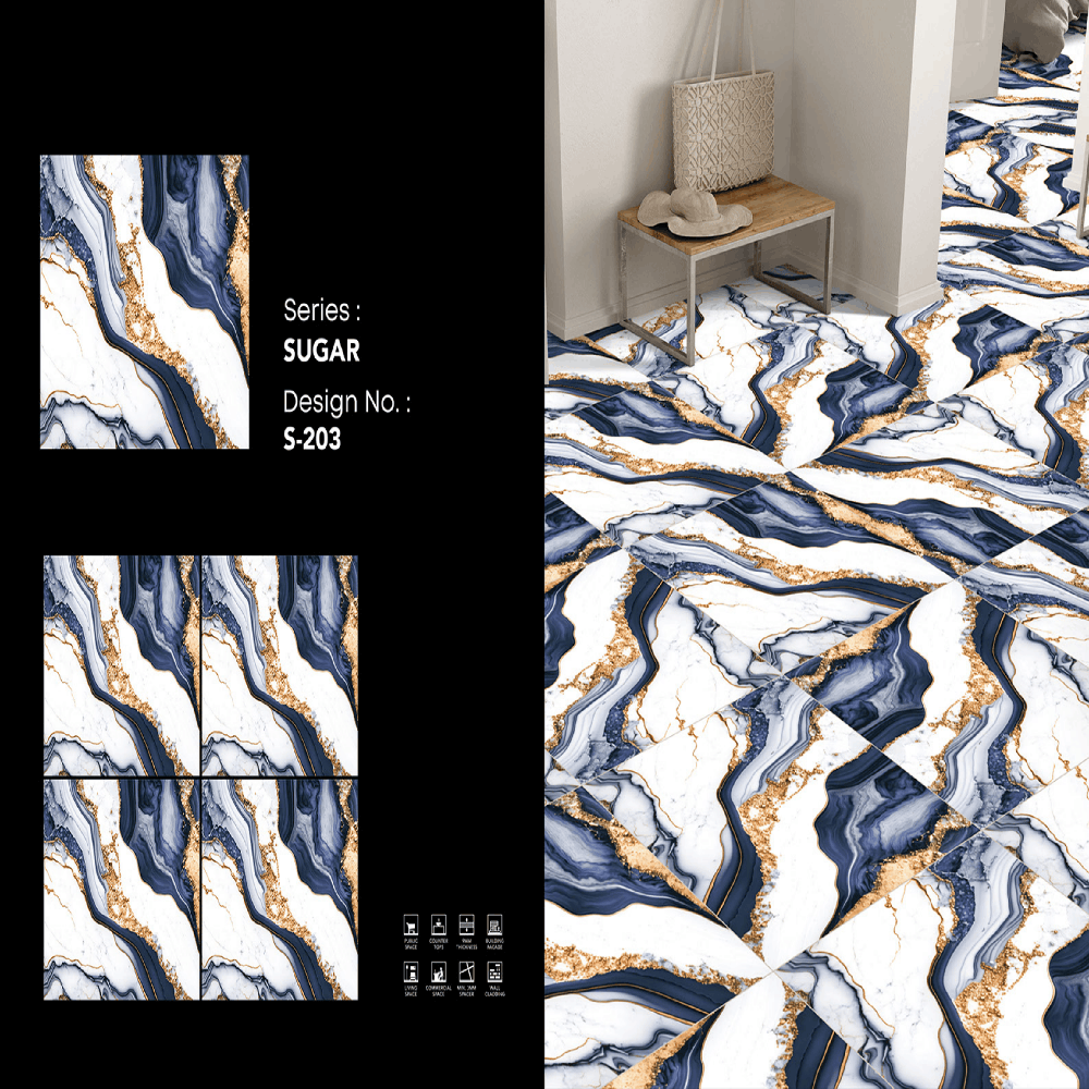 Sugar Porcelain Tiles - Color: Blue