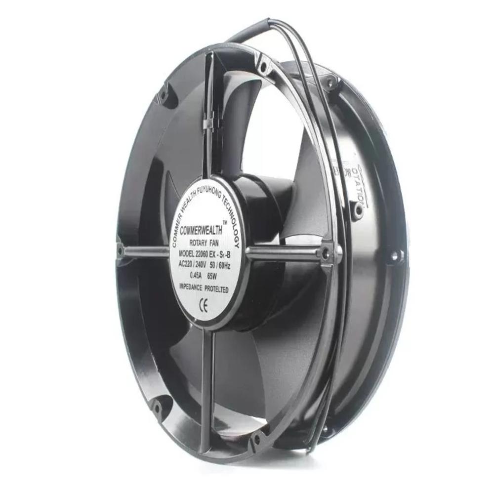 COMMON WEALTH FP22060-S1-B 220/240V AC 65W 0.38A 22060mm Ball Bearing Industrial Axial Cooling Fan