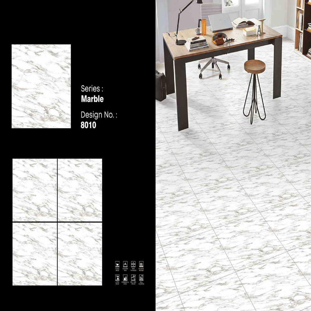 Matt Porcelain Floor Tiles - Color: White