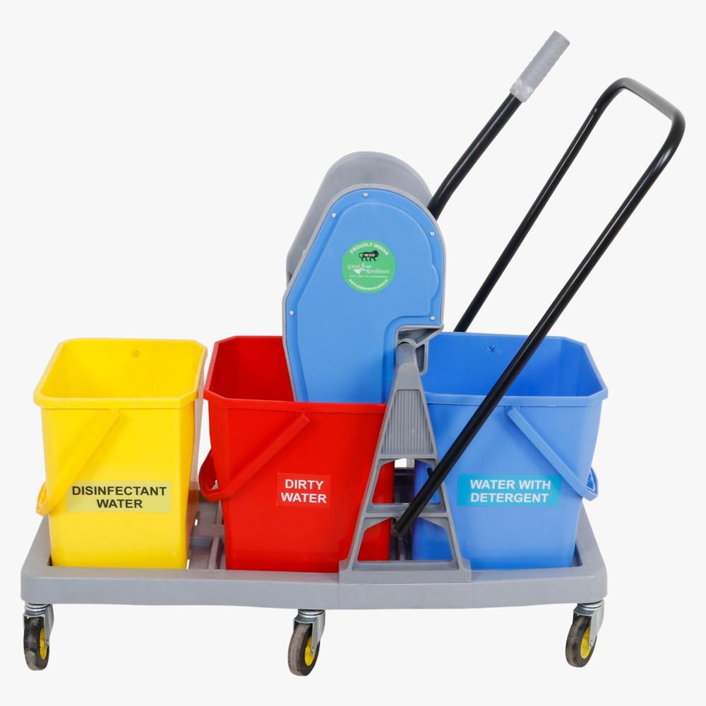 Triple Bucket mopping trolley Plastic 75 L