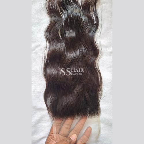 6x6 Closure Sew In Side Part with Free Part Indian Wavy Human Hair For Wigs Salon