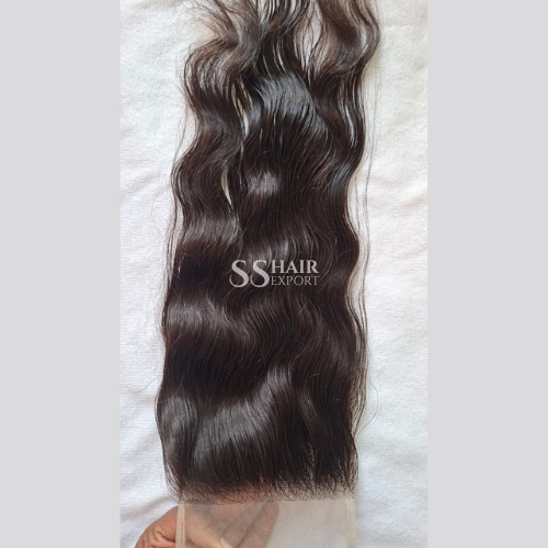 6x6 Closure Sew In Side Part with Free Part Indian Wavy Human Hair For Wigs Salon