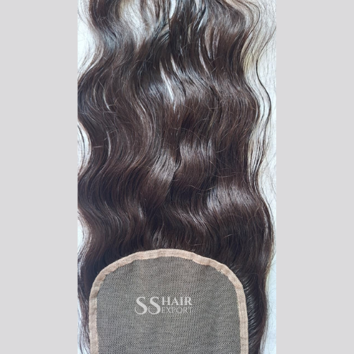6x6 Closure Sew In Side Part with Free Part Indian Wavy Human Hair For Wigs Salon