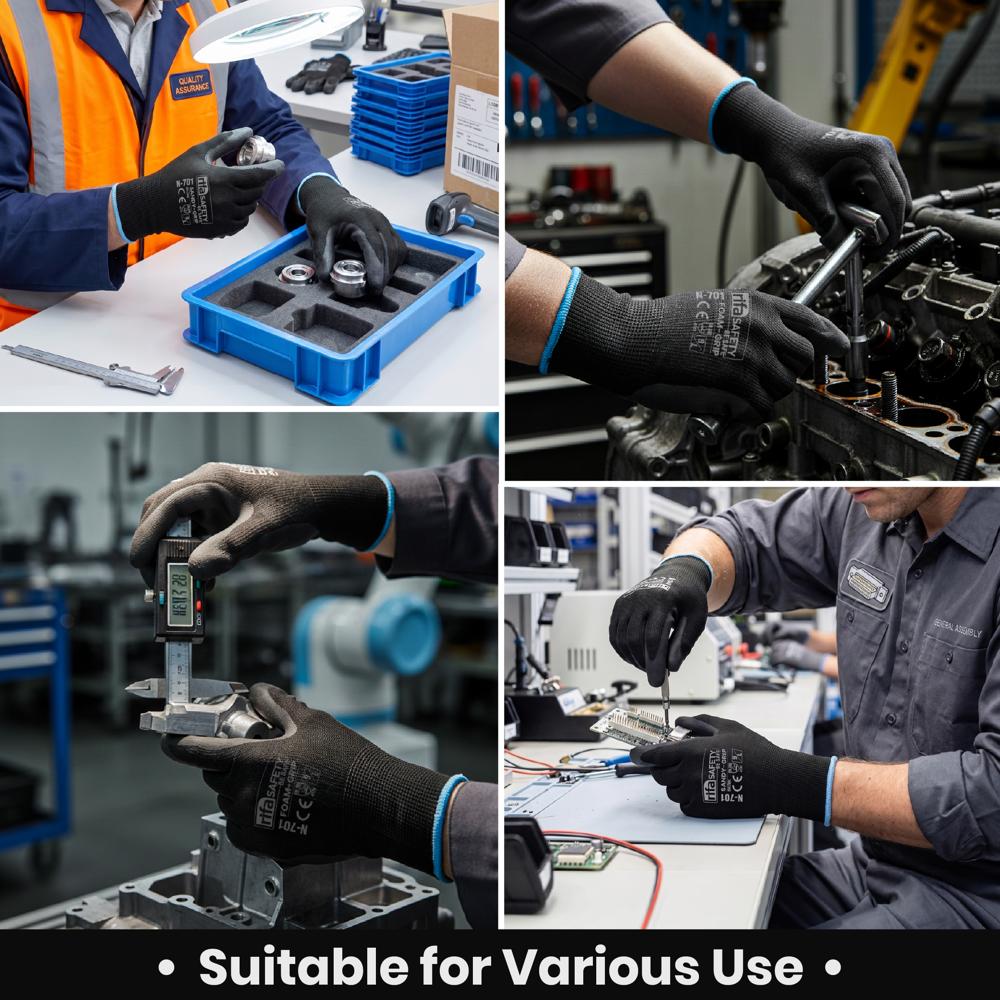 Black Foam Nitrile Coated Gloves