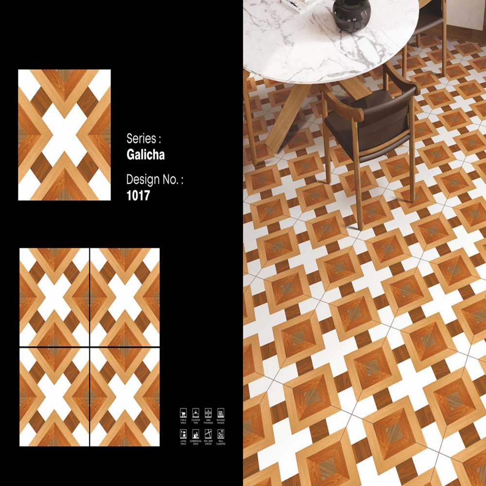 600X600 Glossy Porcelain Tiles - Color: Brown