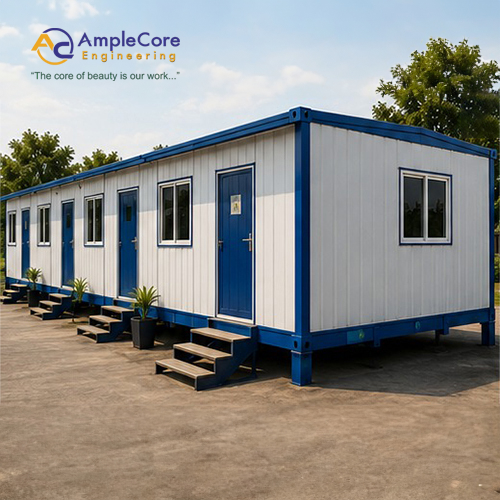 Labour Hutments - Color: White & Blue (Standard) (Customizable)