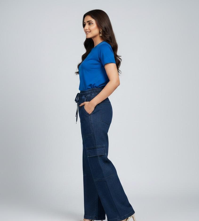Women Six Pocket Cargo Jeans