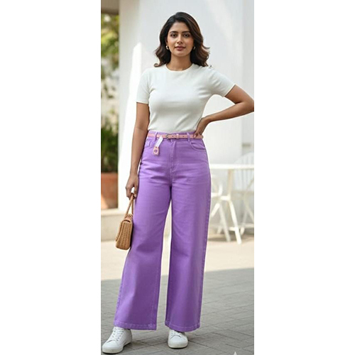 Purple Color Women Denim Jeans