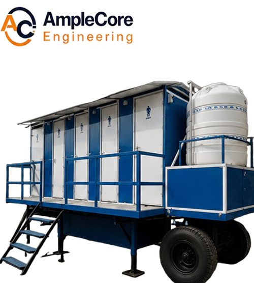 Mobile Toilet Van - Color: Blue And White