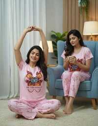 Women Pink Night Suit