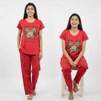 Women Red Night Suit