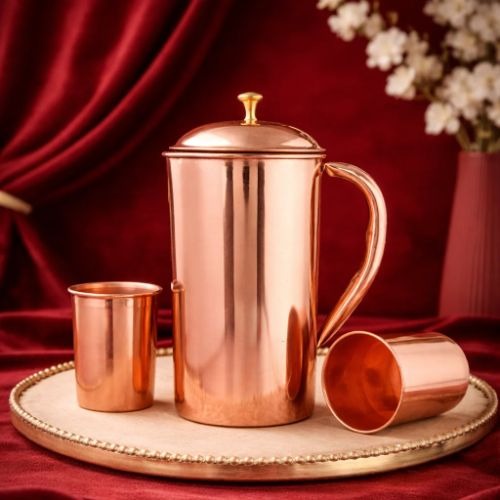 Premium Hammered Copper Jug - Diameter: 12x12x24 Centimeter (Cm)
