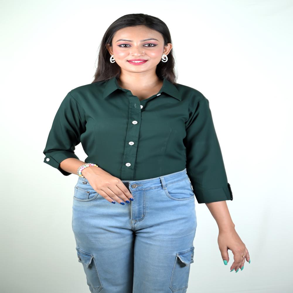 Rayon Solid Colour Shirt Office wear