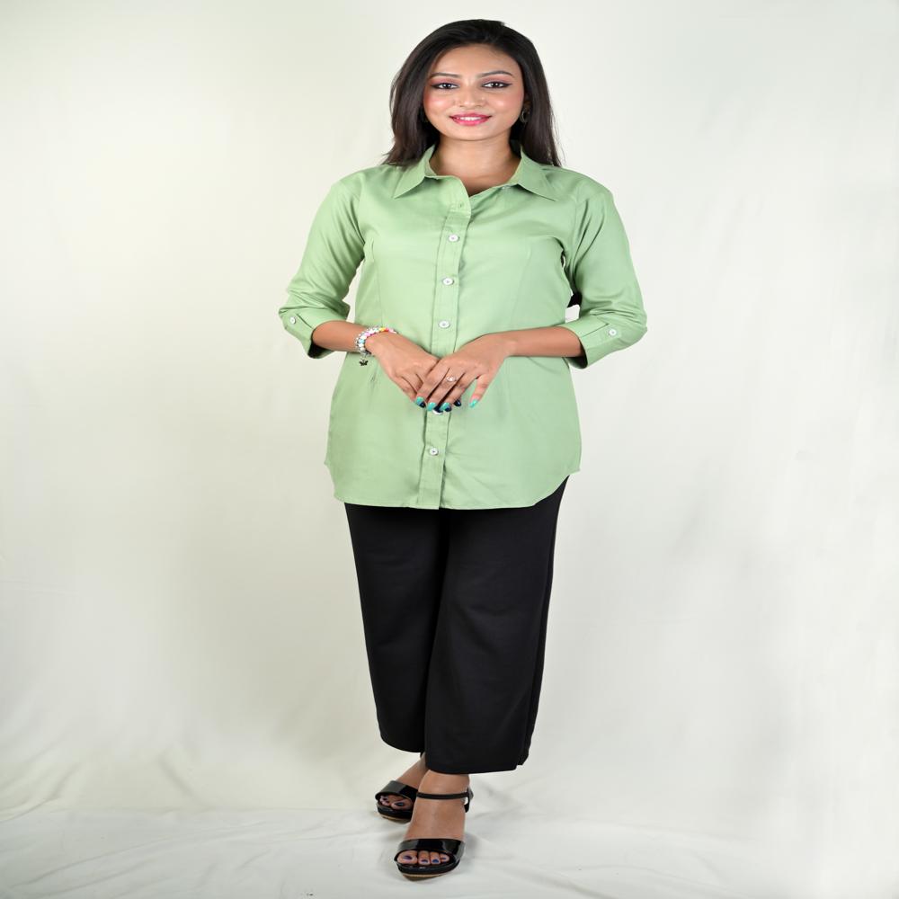 Rayon Solid Colour Shirt Office wear