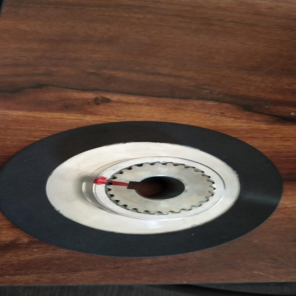 Electromagnetic Brake Lining - Friction Material With Steel Backing, 150mm Diameter, Black With Metallic Center | Riveted Bonding, Machined Surface, 24v Dc, Low Noise, High Wear Resistance