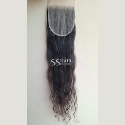 7x7 Closure Lace Sew In Side Part Indian Human Hair with Baby Hairline for Salon