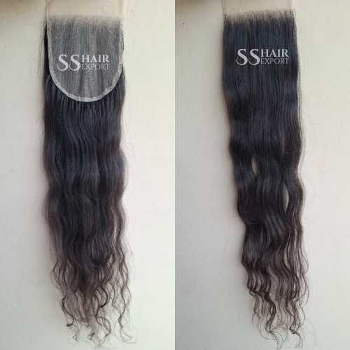 7x7 Closure Lace Sew In Side Part Indian Human Hair with Baby Hairline for Salon