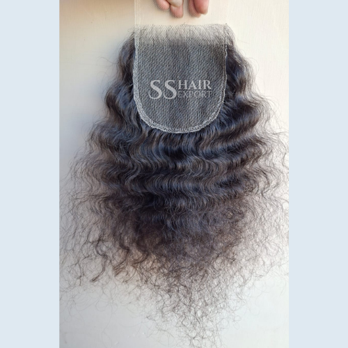 Natural Curly 4x4 Closure Lace Sew In Free Part | Virgin Human Hair For Wigs Indian Wholesaler