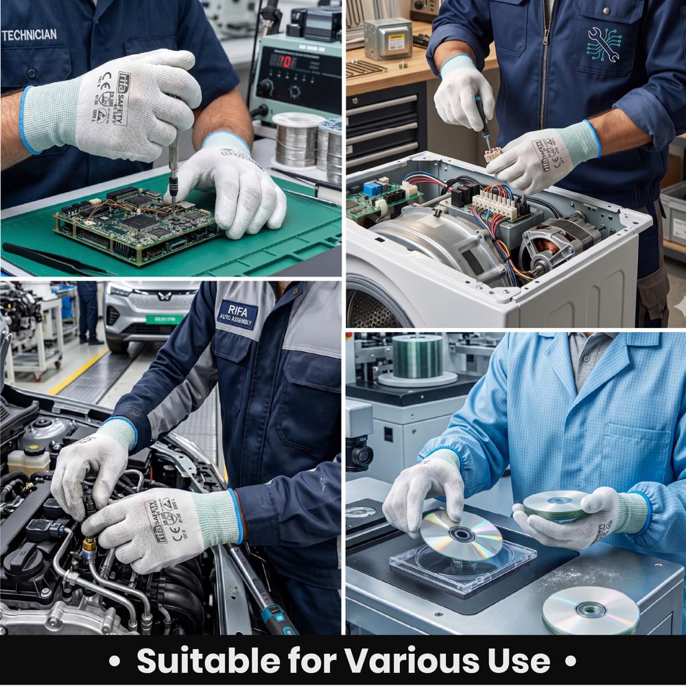 ESD PU Palm Coated Gloves
