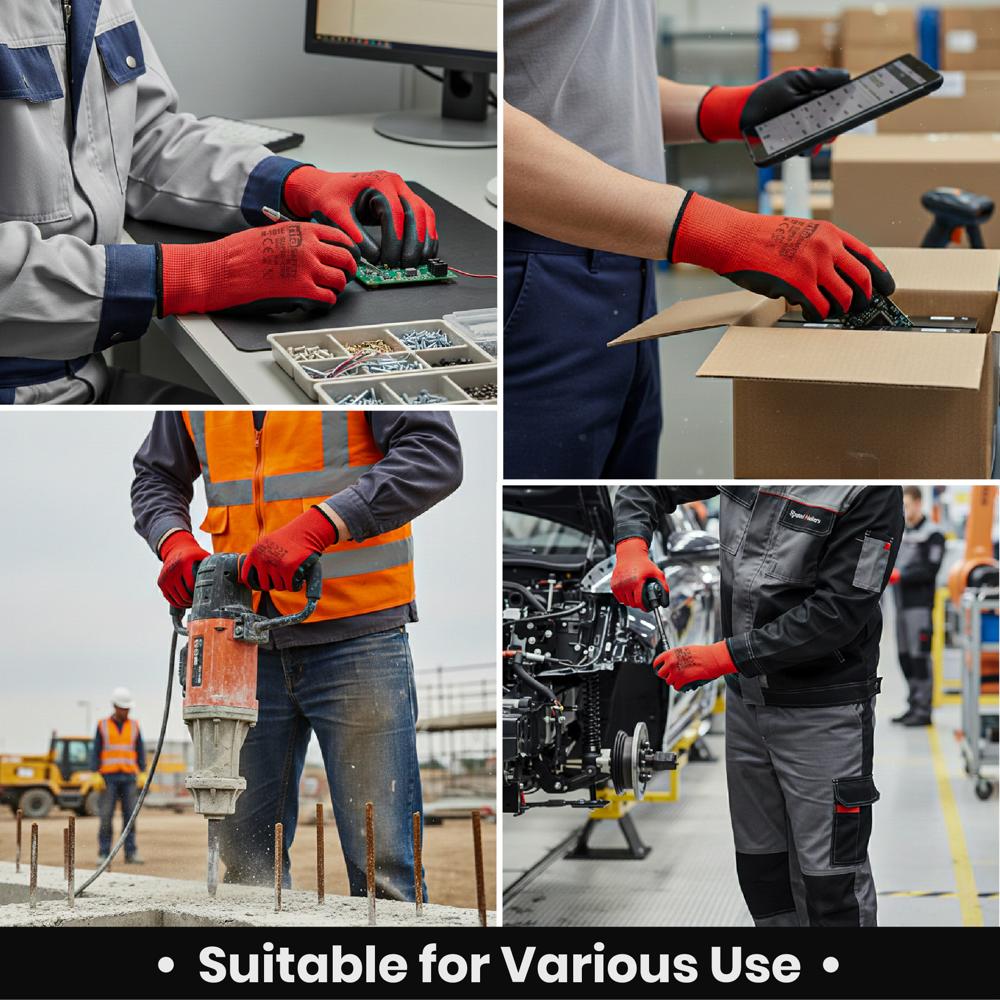 N101E Super Grip Nitrile Coated Gloves Coloured Liner & Coating