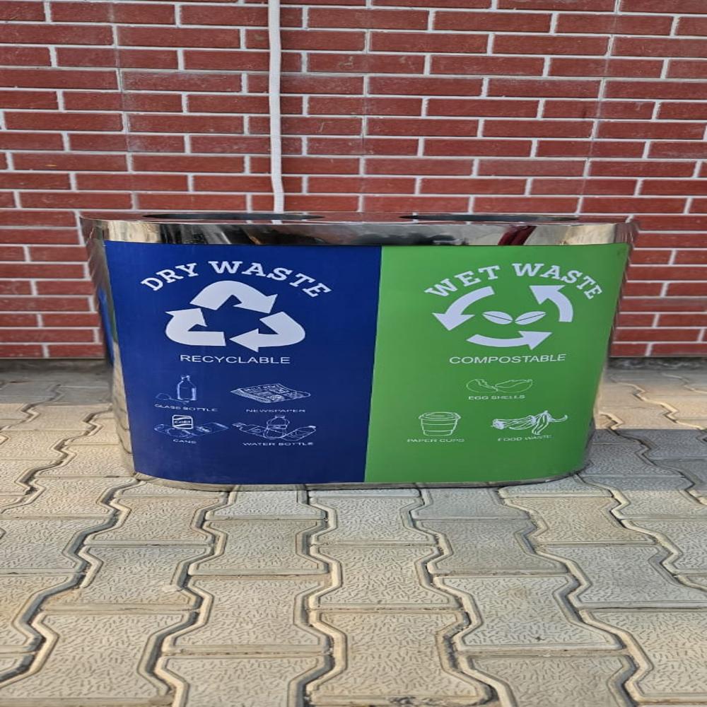 Color Coded Waste Bin Stainless Steel Duo 60L