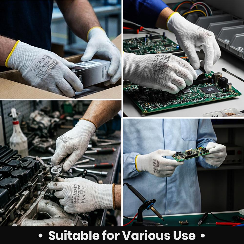 PU 101 Polyurethane Coated Gloves White
