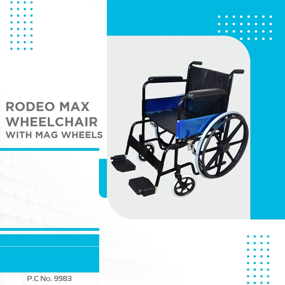 VISSCO RODEO MAX WHEEL CHAIR WITH MAG WHEEL Manual Wheelchair (Self-propelled Wheelchair)