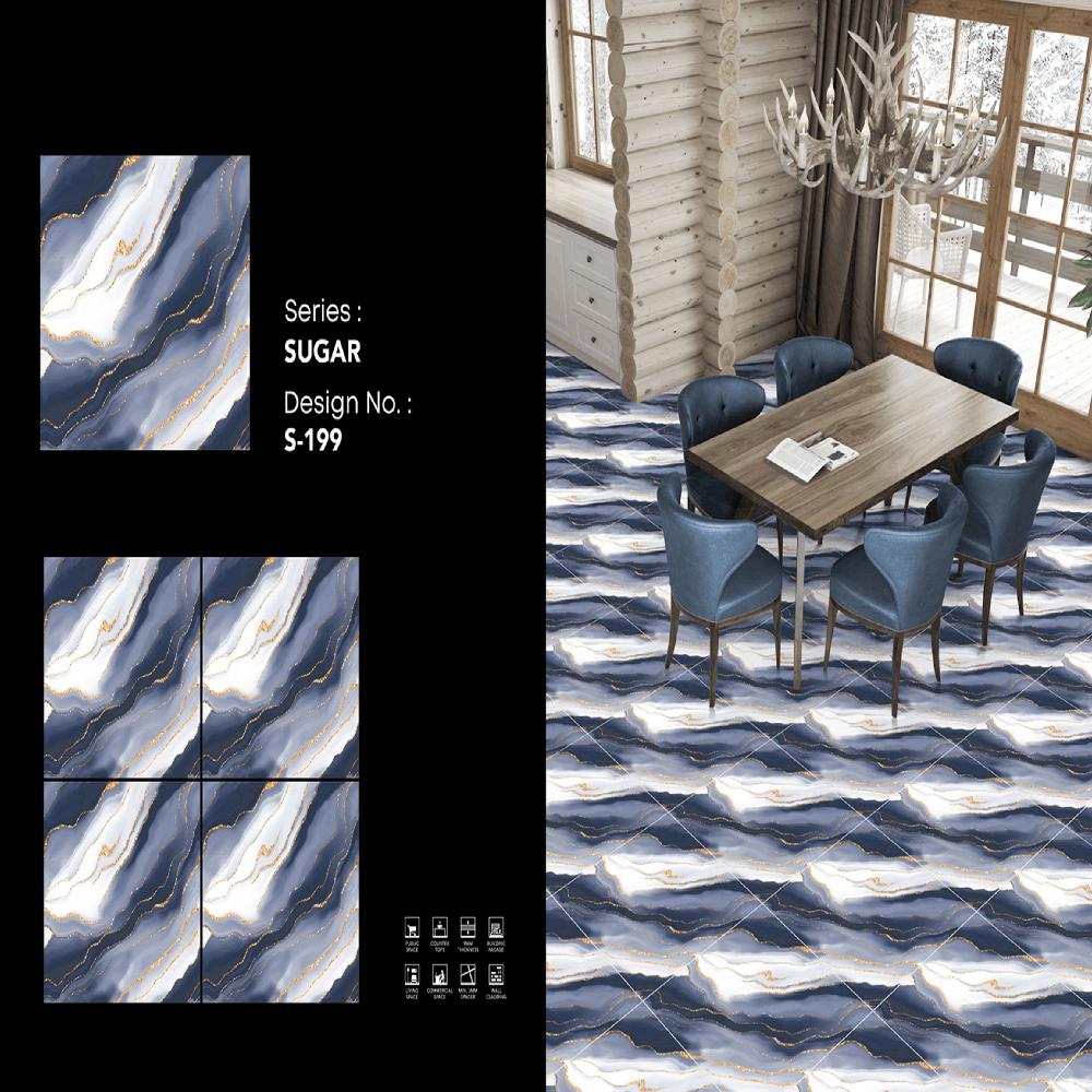 Porcelain Tile For Interior Decoration - Color: Blue